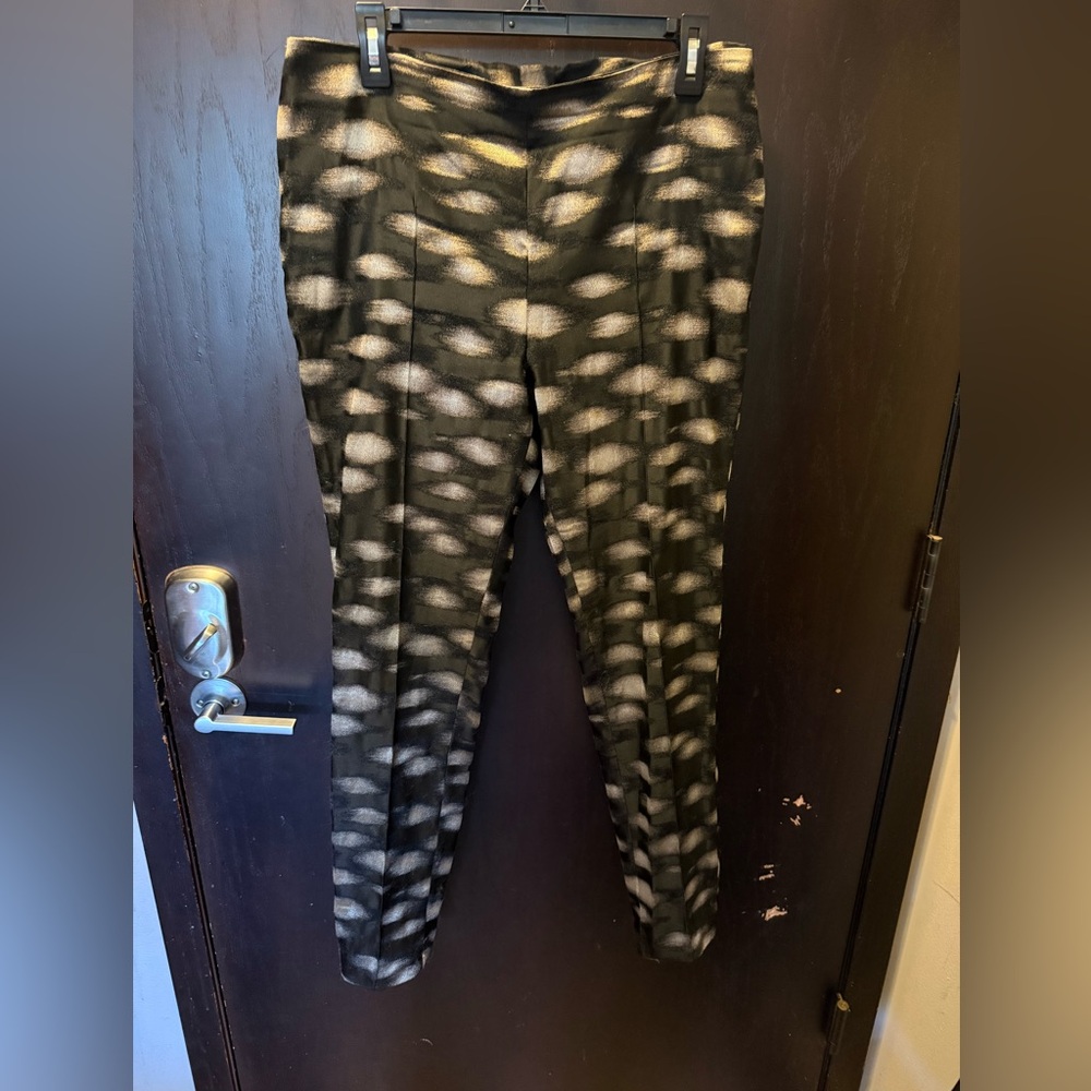 Akris Black and White Patterned Slim Pants
